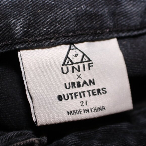 UNIF x Urban Outfitters Destroyed Black Denim Twerk Jeans Size 27 - Picture 7 of 7